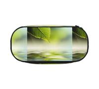 YOFIEN Green Leaf Reflecting in River Water,Small Pencil Case Large Capacity Pencil Pouch Office Stationery Organizer