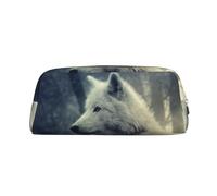YOFIEN Grey Wolf in Moonlight Pencil Case for Girls, Pen Pouch Organizer Pencil Bag with Zipper