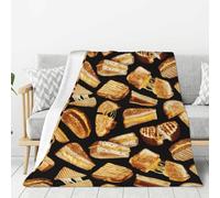 YOFIEN Grilled Cheese Sandwiches Super Soft Throw Flannel Blanket Thick Comfy Cozy Couch 80"x60"