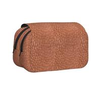 YOFIEN Hammered Copper Look Pencil Pouch Portable Double Layer Stationery Organizer