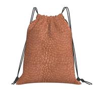 YOFIEN Hammered Copper Look Water Drawstring Backpack Resistant String Bag for Women Men Sports Gym Sackpack