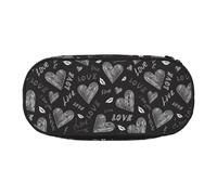 YOFIEN Handwritten Hearts Words Love,Small Pencil Case Large Capacity Pencil Pouch Office Stationery Organizer
