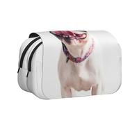 YOFIEN Happy Curious Dog French Bulldog Pencil Pouch Portable Double Layer Stationery Organizer