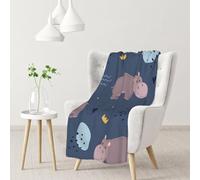 YOFIEN Hippo AnimalFlannel Throw Fluffy Blanket for Couch, Soft Cozy Blankets