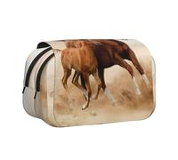 YOFIEN Horses Cubs Two Run Pencil Pouch Portable Double Layer Stationery Organizer