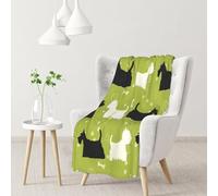 YOFIEN Hund Silhouette Scottie Westie TierFlannel Throw Fluffy Blanket for Couch, Soft Cozy Blankets