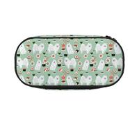 YOFIEN Japanese Spitz Sushi Samoye Dog,Small Pencil Case Large Capacity Pencil Pouch Office Stationery Organizer