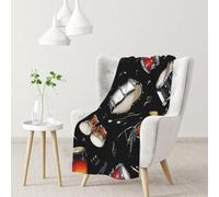 YOFIEN Jazz Collection Black DrumFlannel Throw Fluffy Blanket for Couch, Soft Cozy Blankets