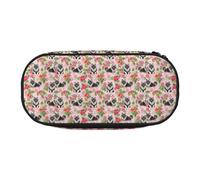 YOFIEN Keeshond Dog Hawaiian Florals,Small Pencil Case Large Capacity Pencil Pouch Office Stationery Organizer