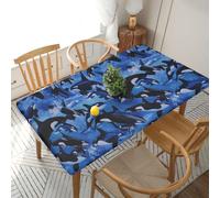 YOFIEN Killer Whales Orcas Sea 5FT Rectangle Fitted Waterproof Table Cover,Spillproof Protector Elastic Edge