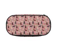 YOFIEN Labrador Pink Florals Cute Labrador Dog Yellow Lab,Small Pencil Case Large Capacity Pencil Pouch Office Stationery Organizer