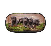 YOFIEN Labrador Puppies Brown Little Puppies Family,Small Pencil Case Large Capacity Pencil Pouch Office Stationery Organizer
