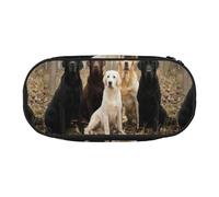 YOFIEN Labrador Retrievers Dogs Black Golden White Brown,Small Pencil Case Large Capacity Pencil Pouch Office Stationery Organizer