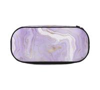 YOFIEN Lavender Purple Marble Golden Line,Small Pencil Case Large Capacity Pencil Pouch Office Stationery Organizer