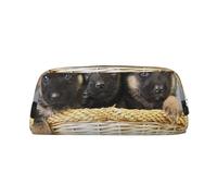 YOFIEN Little German Shepherd Dog Printed Pencil Case for Girls, Pen Pouch Organizer Pencil Bag with Zipper