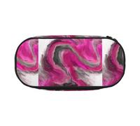 YOFIEN Magenta Black Grey Jewel Tone Fluid Art Swirl,Small Pencil Case Large Capacity Pencil Pouch Office Stationery Organizer