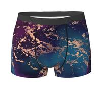 YOFIEN Marble Luxe Decor Dark Purple And Teal With Gold,Men's Underwear Boxer Briefs Comfort Soft Stretch for Man