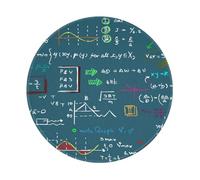 YOFIEN Mathematical Formula Printed 8&8in Round Mouse Pad Sewn Edge Design