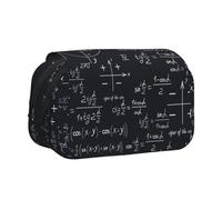 YOFIEN Mathematical Seamless with Geometric Shapes Formulas Pencil Pouch Portable Double Layer Stationery Organizer