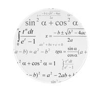 YOFIEN Mathematics And Geometry School With Scientific Formulas Chalk Board 8&8in Round Mouse Pad Sewn Edge Design