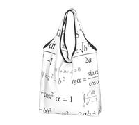 YOFIEN Mathematics And Geometry School With Scientific Formulas Chalk Board Foldable Tote Bag Reusable Large Capacity Shopping Bags