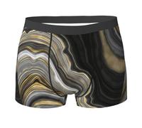 YOFIEN Modern Black And Gold Agate Gemstone,Men's Underwear Boxer Briefs Comfort Soft Stretch for Man