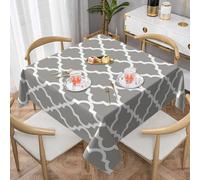 YOFIEN Moroccan Grey,55x55 Inch Square Tablecloth, Waterproof Dust-Proof Table Cover