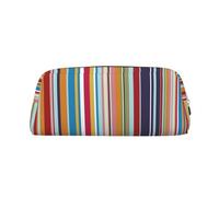 YOFIEN Multi Coloured Stripes Pencil Case for Girls, Pen Pouch Organizer Pencil Bag with Zipper