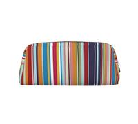 YOFIEN Multi Coloured Stripes Pencil Case for Girls, Pen Pouch Organizer Pencil Bag with Zipper