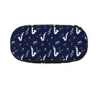 YOFIEN Music Notes Saxophones,Small Pencil Case Large Capacity Pencil Pouch Office Stationery Organizer