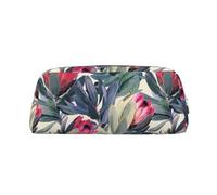 YOFIEN Painted Protea Pattern On White Background Pencil Case for Girls, Pen Pouch Organizer Pencil Bag with Zipper