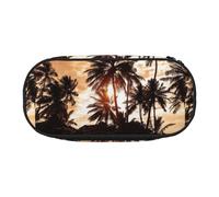 YOFIEN Palm Tree Shore Caribbean Mist,Small Pencil Case Large Capacity Pencil Pouch Office Stationery Organizer