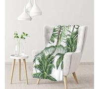 YOFIEN Palm Trees Tropical LeavesFlannel Throw Fluffy Blanket for Couch, Soft Cozy Blankets