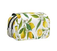 YOFIEN Patterned Exotic Lemon Tree Branches Yummy Delicious Pencil Pouch Portable Double Layer Stationery Organizer