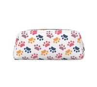 YOFIEN Paws Pattern Animal Imprint On A White Pencil Case for Girls, Pen Pouch Organizer Pencil Bag with Zipper