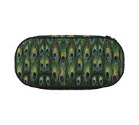 YOFIEN Peacock Tail Feathers,Small Pencil Case Large Capacity Pencil Pouch Office Stationery Organizer