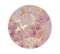YOFIEN Pink Marble Texture 8&8in Round Mouse Pad Sewn Edge Design