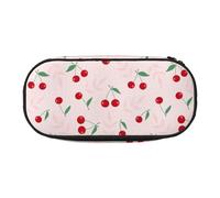 YOFIEN Pink Red Cherry Leaf,Small Pencil Case Large Capacity Pencil Pouch Office Stationery Organizer