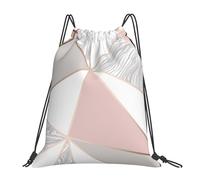 YOFIEN Pink Rose Gold Water Drawstring Backpack Resistant String Bag for Women Men Sports Gym Sackpack