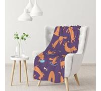 YOFIEN Playing DachshundFlannel Throw Fluffy Blanket for Couch, Soft Cozy Blankets
