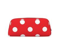 YOFIEN Print White Polka Dots On Red Pencil Case for Girls, Pen Pouch Organizer Pencil Bag with Zipper