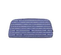 YOFIEN Programmer Binary Computer Code Purple Pencil Case for Girls, Pen Pouch Organizer Pencil Bag with Zipper