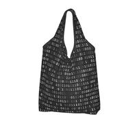 YOFIEN Programmer Code Black Black Foldable Tote Bag Reusable Large Capacity Shopping Bags