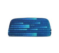 YOFIEN Programmer Code Blue Pencil Case for Girls, Pen Pouch Organizer Pencil Bag with Zipper