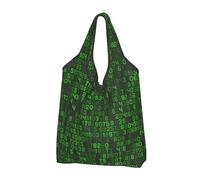 YOFIEN Programmer Green Decimal Computer Code Foldable Tote Bag Reusable Large Capacity Shopping Bags