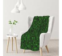 YOFIEN Programmer Green Decimal Computer CodeFlannel Throw Fluffy Blanket for Couch, Soft Cozy Blankets