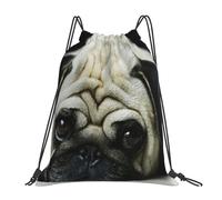 YOFIEN Pug Sad Dogs Dogs Sad Pug Pets Pug Water Drawstring Backpack Resistant String Bag for Women Men Sports Gym Sackpack