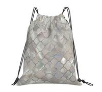 YOFIEN Quatrefoil Moroccan Mother Of Pearl Water Drawstring Backpack Resistant String Bag for Women Men Sports Gym Sackpack