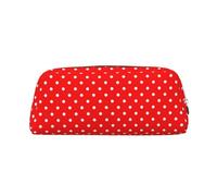 YOFIEN Red and White Polka Dots Printed Pencil Case for Girls, Pen Pouch Organizer Pencil Bag with Zipper