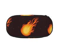 YOFIEN Red Falling Fireball Flame Pattern,Small Pencil Case Large Capacity Pencil Pouch Office Stationery Organizer